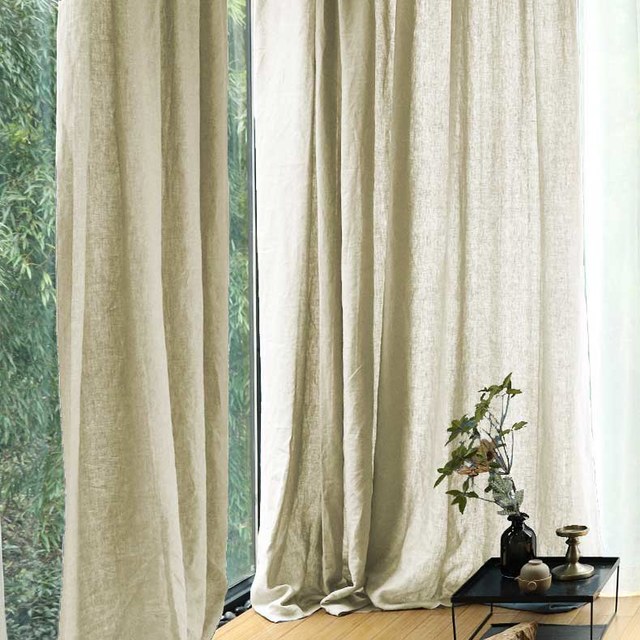 Wabi Sabi 100% Flax Linen Natural Colour Voile Curtain 1