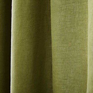 Wabi Sabi Pure Flax Linen Olive Green Voile Curtain