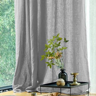 Wabi Sabi Pure Flax Linen Light Grey Voile Curtain 4