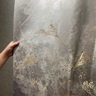 Lunar Gold Luxury Jacquard Abstract Grey Curtain 5