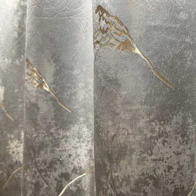 Lunar Gold Luxury Jacquard Abstract Grey Curtain 1