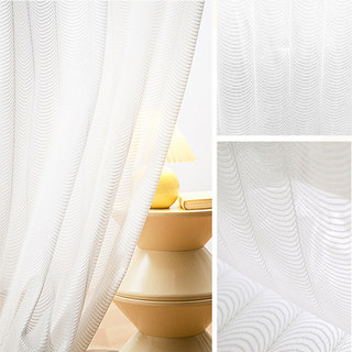 Reef Ripple Shimmering Brilliant White Sheer Curtain