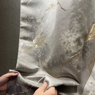 Lunar Gold Luxury Jacquard Abstract Grey Curtain 6