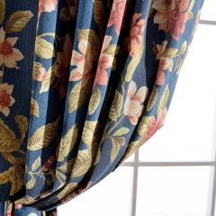 Elegant Peony Blue Curtain 6