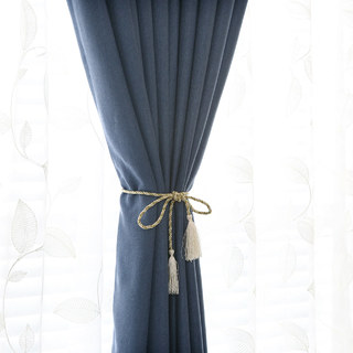 Subtle Spring Neptune Dark Navy Blue Curtain 4