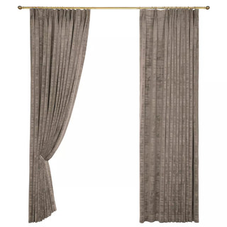 Premium Textured Light Brown Mocha Velvet Curtain 7