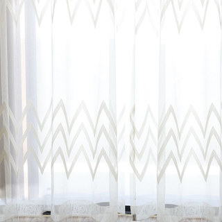 Wave Some Magic Cream Geometric Wave Sheer Curtain 5