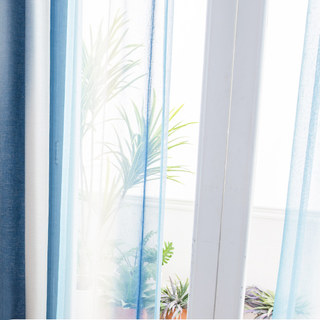 Sea Breeze Cocktail Pastel Sea Blue Coconut White Sheer Curtain 6