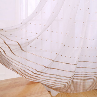 Embroidered Rose Gold Dotted Dot Sheer Curtain