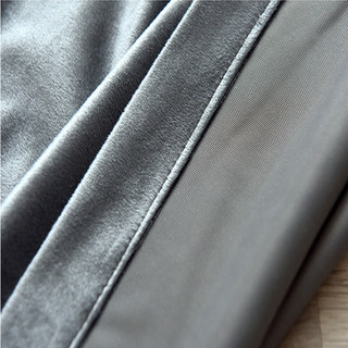 Luxury Metallic Blue Grey Blackout Velvet Curtains