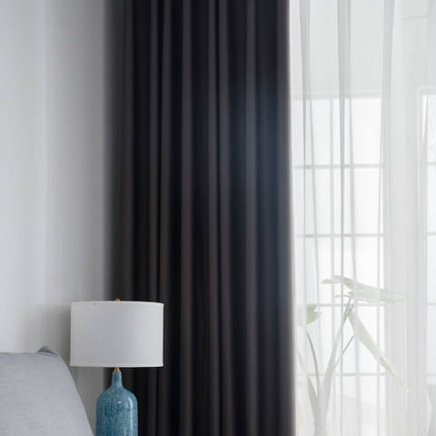 Superthick Dark Grey 100% Blackout Curtain 1