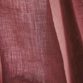 Wabi Sabi Pure Flax Linen Burgundy Heavy Semi Sheer Curtain 4