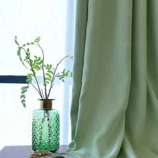 Blackout Zigzag Twill Sage Green Curtain