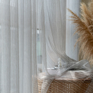 Moonlight Ash Grey Glittering Mesh Net Curtain 1