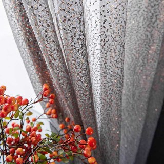 Galaxy Black & Gold Sequin Sparkling Ombre Voile Curtain