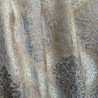 Legacy Luxury Chenille Damask Grey & Mocha Brown Curtain 3