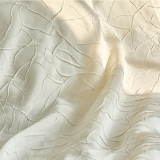 Nature's Melodies Branches & Leaves Ivory Cream Sheer Curtain