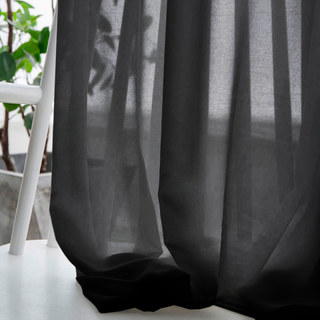 Soft Breeze Black Chiffon Voile Curtain 2