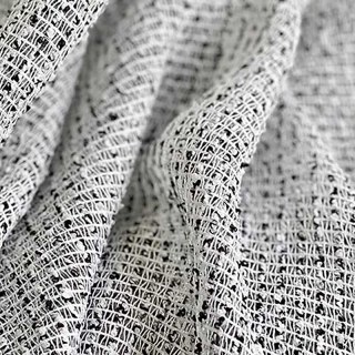 French Chic Black & White Heavy Voile Curtain