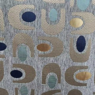 Circle Vibe Mid Century Modern Multi Colour Grey Geometric Chenille Blackout Curtain 5