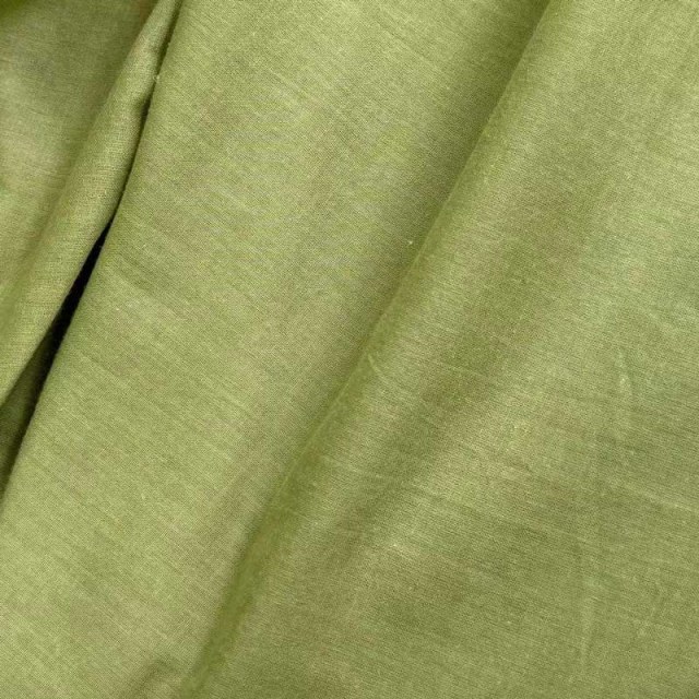 Cotton Club Pure Cotton Olive Green Heavy Semi Sheer Voile Curtain 1