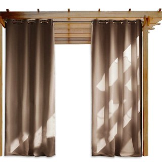 Malibu Waterproof Light Filtering Mocha Light Brown Outdoor Curtain