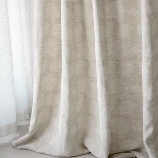 Gingko Rain Premium Jacquard Floral Drew Retting Linen Curtain 2