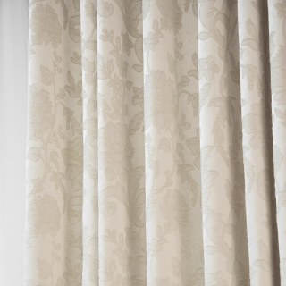 Serene Bloom Cream Vegan Suede Floral Curtain