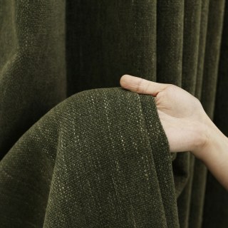 Royale Textured Chenille Dark Olive Green Blackout Curtain