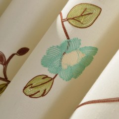 Floral Journey Sage Embroidered Curtain 9