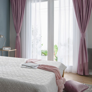 Lustrous Dusky Violet Pink Velvet Curtain 3