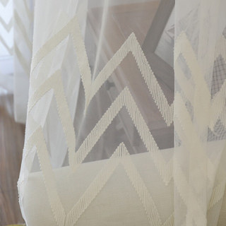 Wave Some Magic Cream Geometric Wave Voile Curtain 8