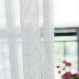 Twinkling Stars Glitter White Sheer Voile Curtain 4