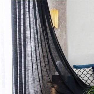 A Touch of Sunshine Semi Sheer Black Heavy Net Curtain 2