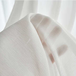 Pinstripes White Crushed Voile Sheer Curtain