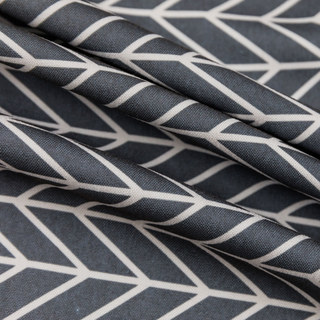 Shard Mid Century Modern Charcoal Grey Chevron Herringbone Curtain 20