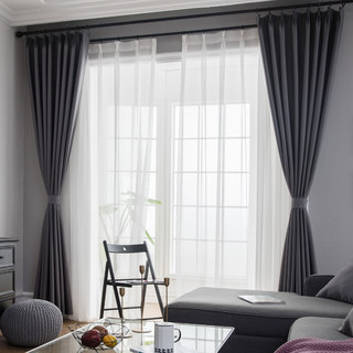 Superthick Light Grey 100% Blackout Curtain 3