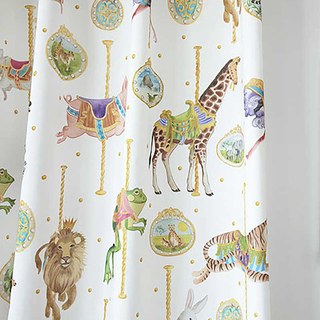 Merry Go Round Carousel Animal Print Curtain