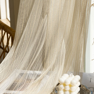 Moonlight Cream Gold Glittering Mesh Net Curtain 4