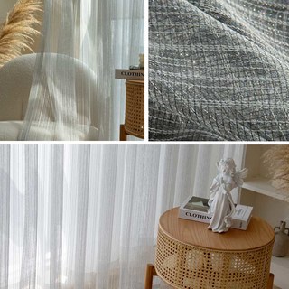 Moonlight Ash Grey Glittering Mesh Net Curtain 3