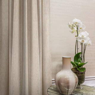 Silk Waterfall Subtle Textured Striped Shimmering Ivory Off White Curtain 1