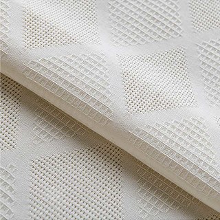 Diamond Mesh Geometric Heavy Ivory White Voile Curtain 4