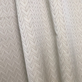 Elegante Art Deco Chevron Champagne Mocha Curtain with Gold Details 4