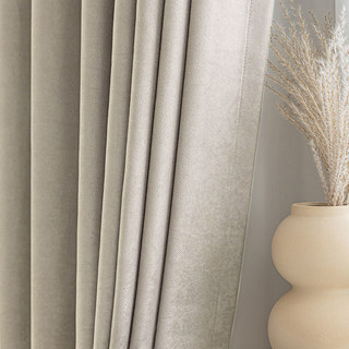 Smart Space Double Sided Beige Cream Vegan Suede Curtains