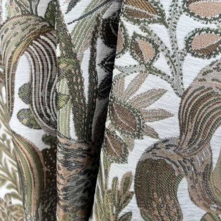 Exotic Foliage Flair Retro Tropical Leaf Olive Green & Brown Blackout Curtain 2