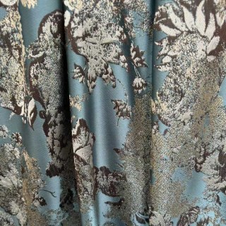 Floral Reverie Jacquard Duck Egg Blue Curtains