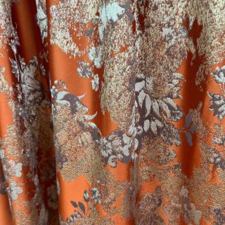 Floral Reverie Jacquard Terracotta Orange Curtains 3