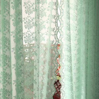 Lace Curtain Posey Pastel Green Net Curtains 2