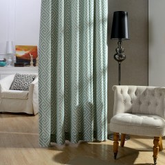 Greek Key Sage Green Curtain