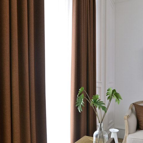 Sleek City Brown Blackout Curtain 1